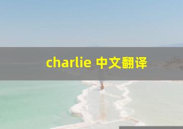 charlie 中文翻译